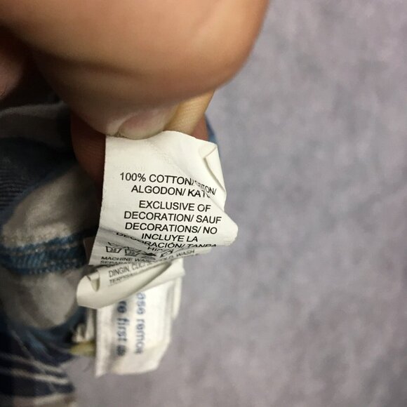 Lucky Brand Men Button Up Plaid Shirt size XL Short Sleeve Blue White California - Picture 11 of 15